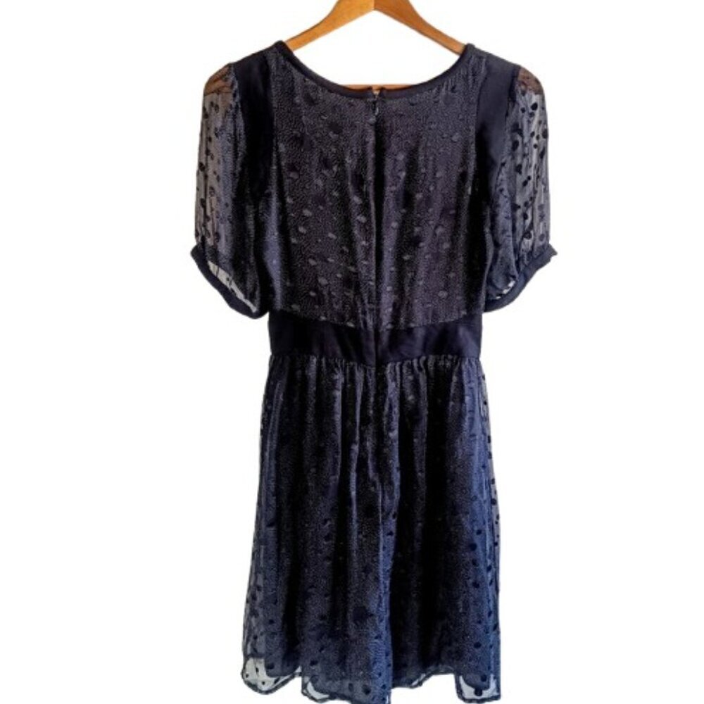 Walter Black Swiss Dot Silk Short Sleeve Dress - Picture 3 of 7